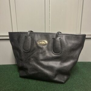 Coach 33915 Crossgrain Black Leather Taxi Tote Bag